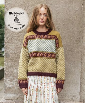 Strikkekit - Blome genser